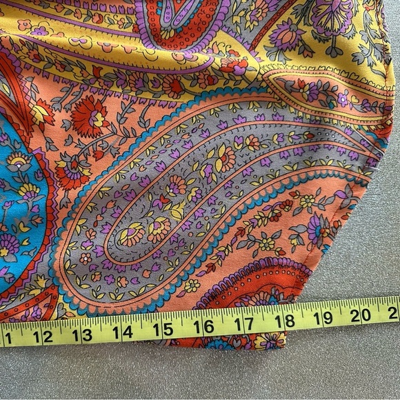 Magazine 100% Silk Multicolored Paisley Mini Dress (663) - Picture 11 of 14